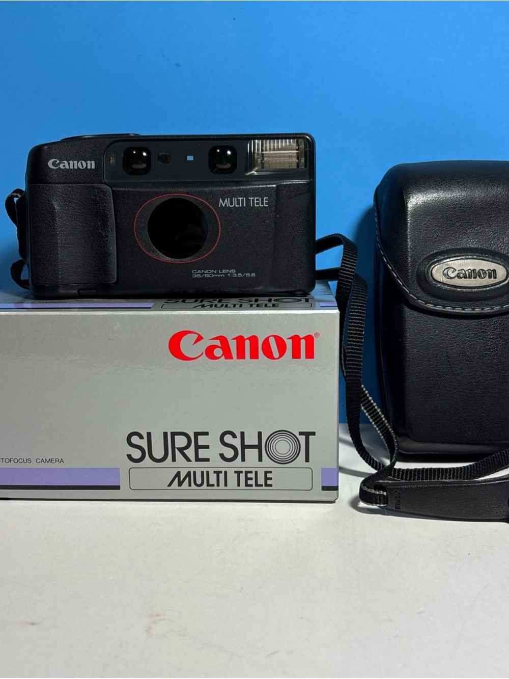 Canon SURE SHOT MULTI TELE Point & Shoot 35mm Film Camera Excellent, No Battery
